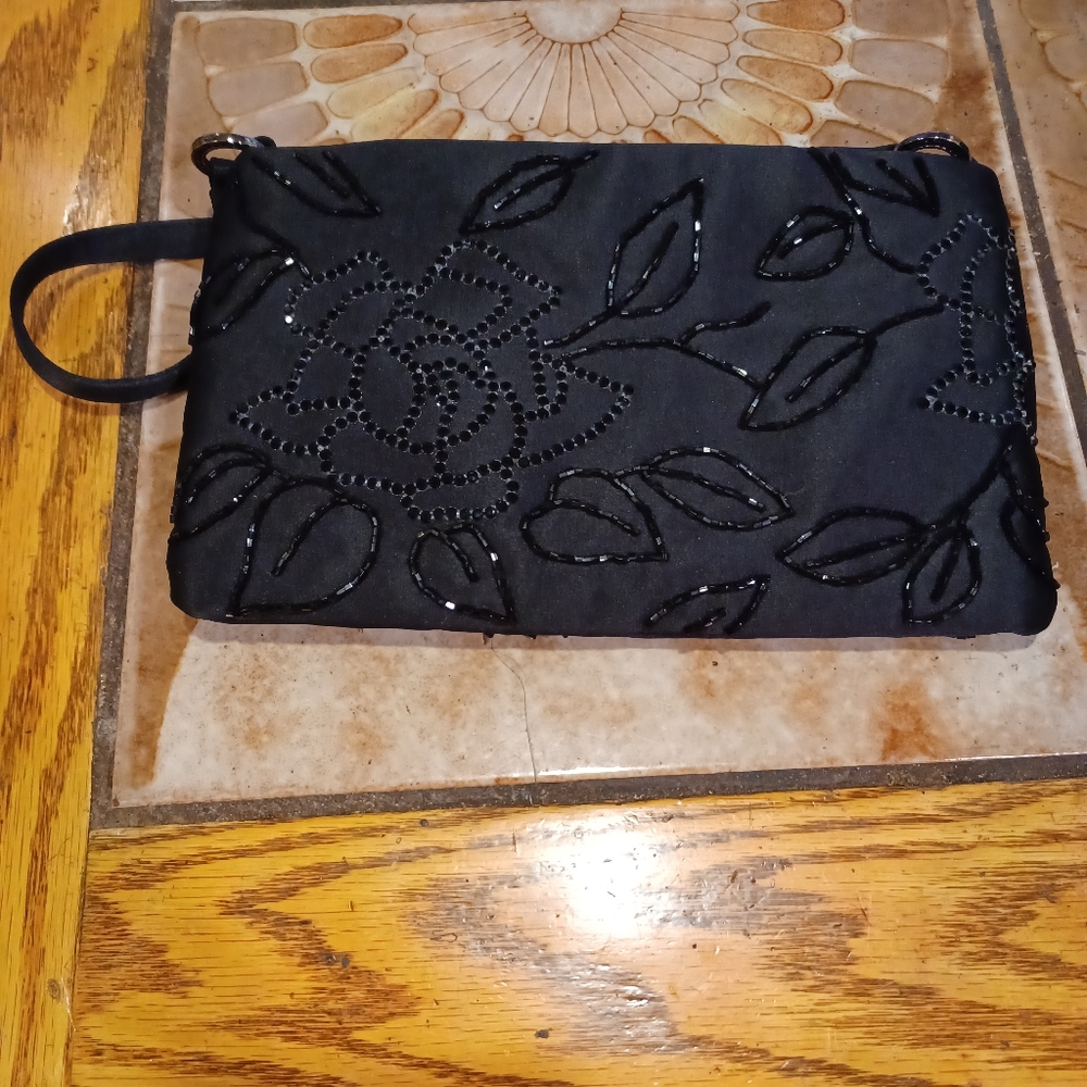Franchi black evening fancy womens handbag